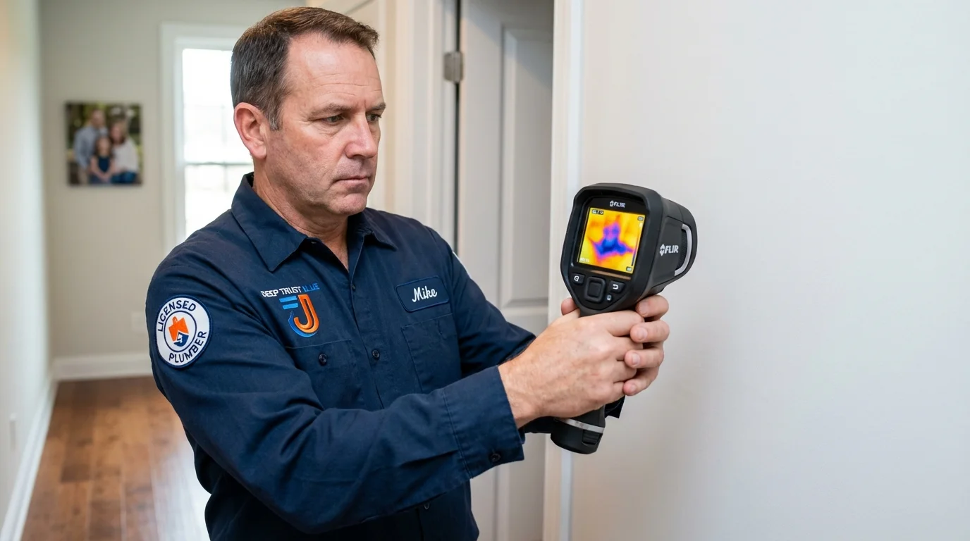 Thermal imaging leak detection by Johns Plumbing LLC in Scottsville